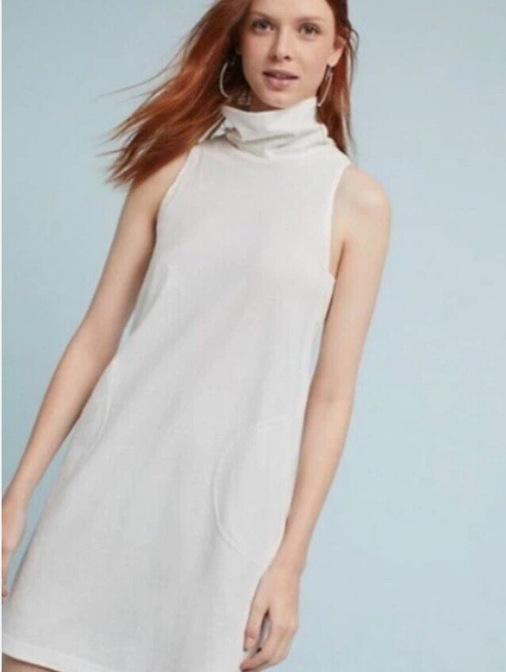 Akemi + Kin by Anthropologie White Sleeveless Turtleneck Midi Dress - Size - XS